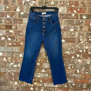 Madewell Cali-Demi Boot Cut Button-Fly Raw Hem Jeans size 12 or 14